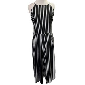 MM MM MM Black White Striped Wide Leg Jumpsuit XL NWOT